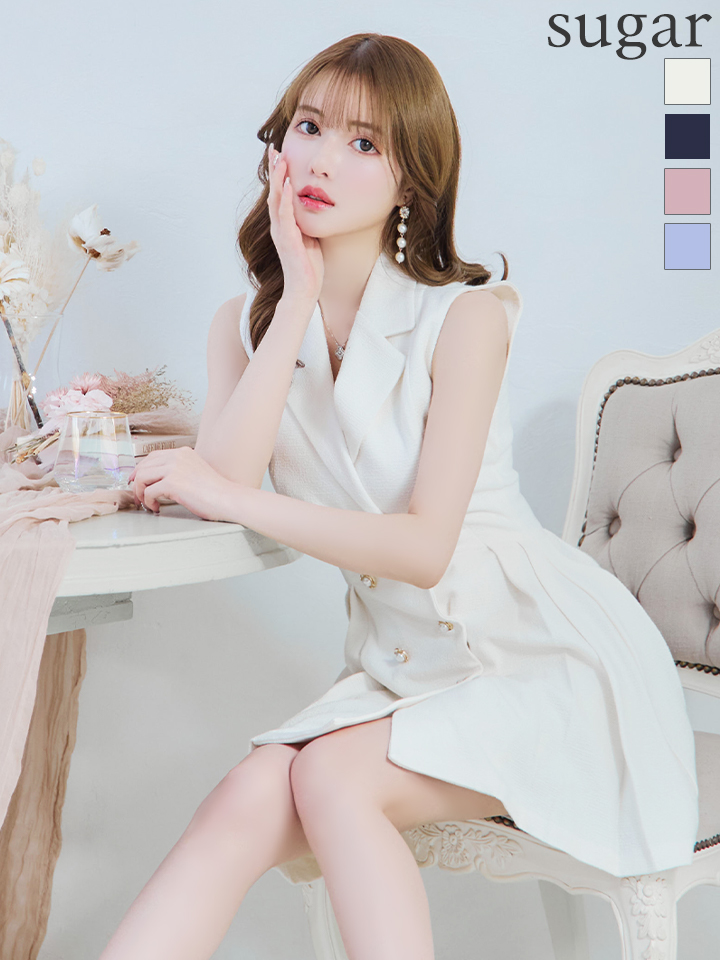 an/アン】襟付き/ ストレッチ/ パールボタン/ ジャケット風