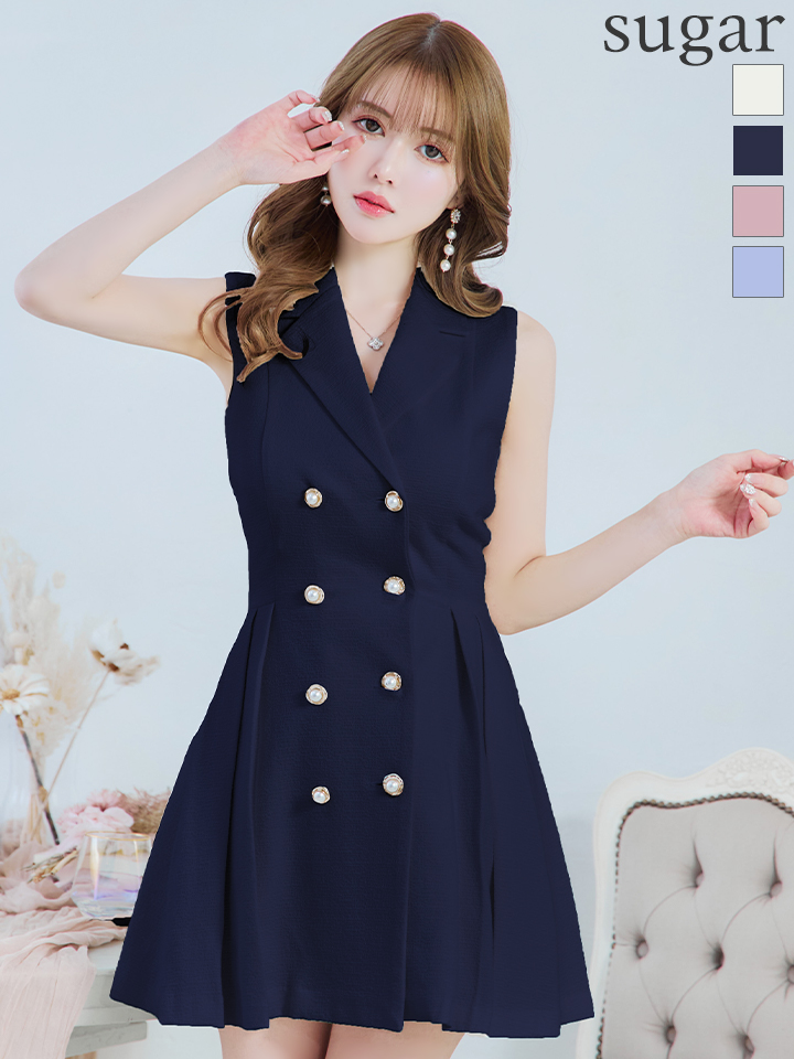 an/アン】襟付き/ ストレッチ/ パールボタン/ ジャケット風