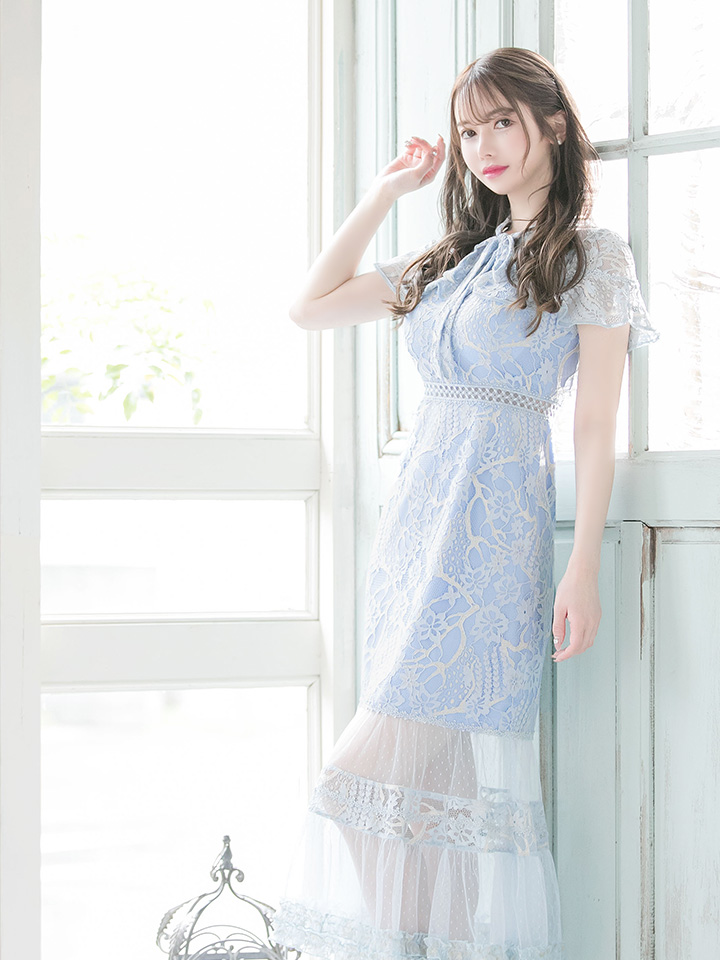 XS-Lサイズあり【SETTAN/セッタン】フラワーレース/ リボンネック