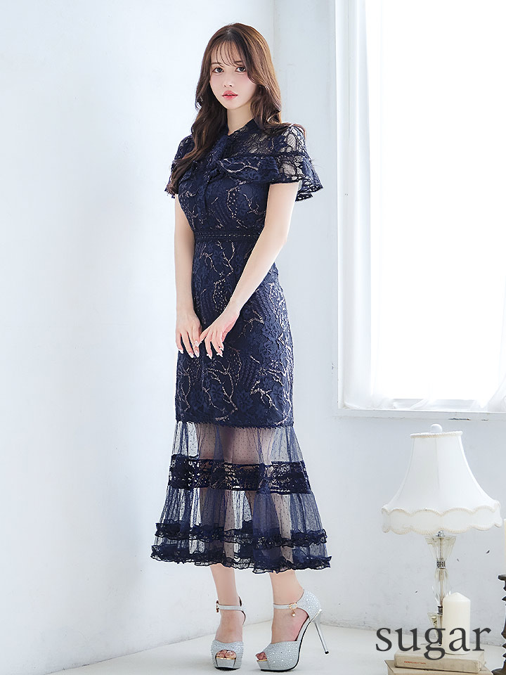 XS-Lサイズあり【SETTAN/セッタン】フラワーレース/ リボンネック