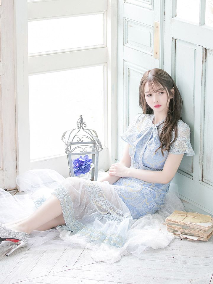 XS-Lサイズあり【SETTAN/セッタン】フラワーレース/ リボンネック