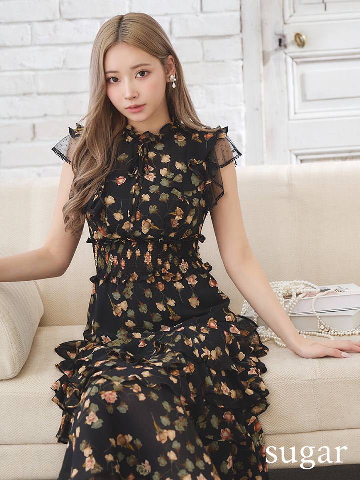 XS-Lサイズあり【SETTAN/セッタン】フラワープリント/ レース/ フリル