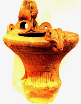 獣面把手付土器