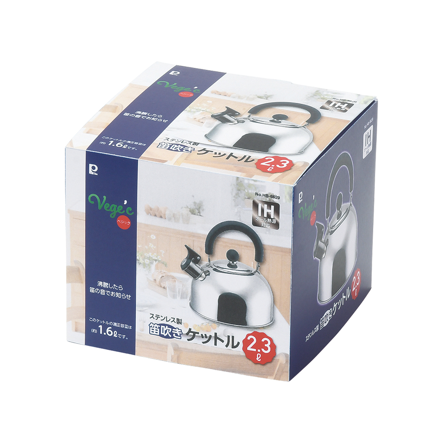 ベジック ステンレス製笛吹きケットル2.3L HB-6629
