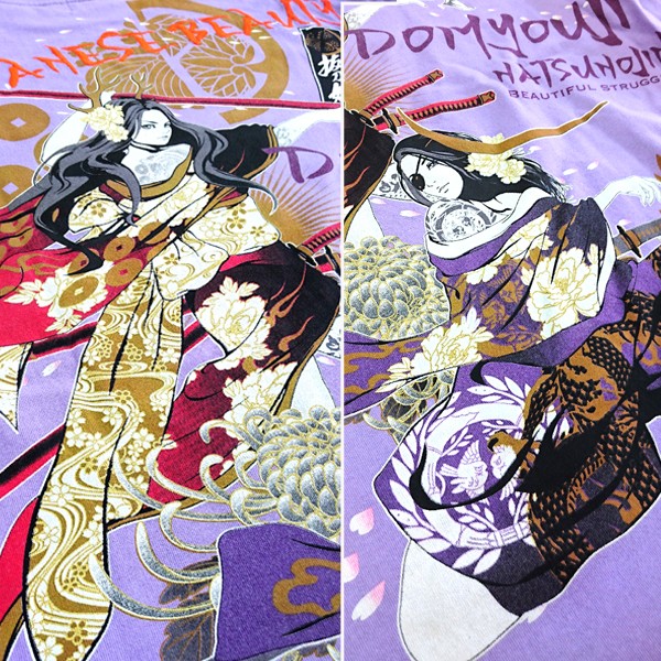 抜刀娘ロングTシャツ「真田結愛&伊達穂乃花」(男女兼用,長袖,和柄