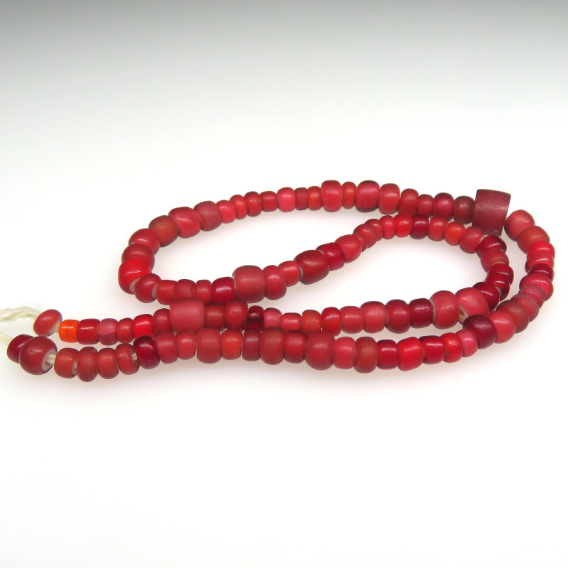 ヴェネチアンビーズ/ホワイトハーツ/金赤+血赤ホワイトハーツ 短連