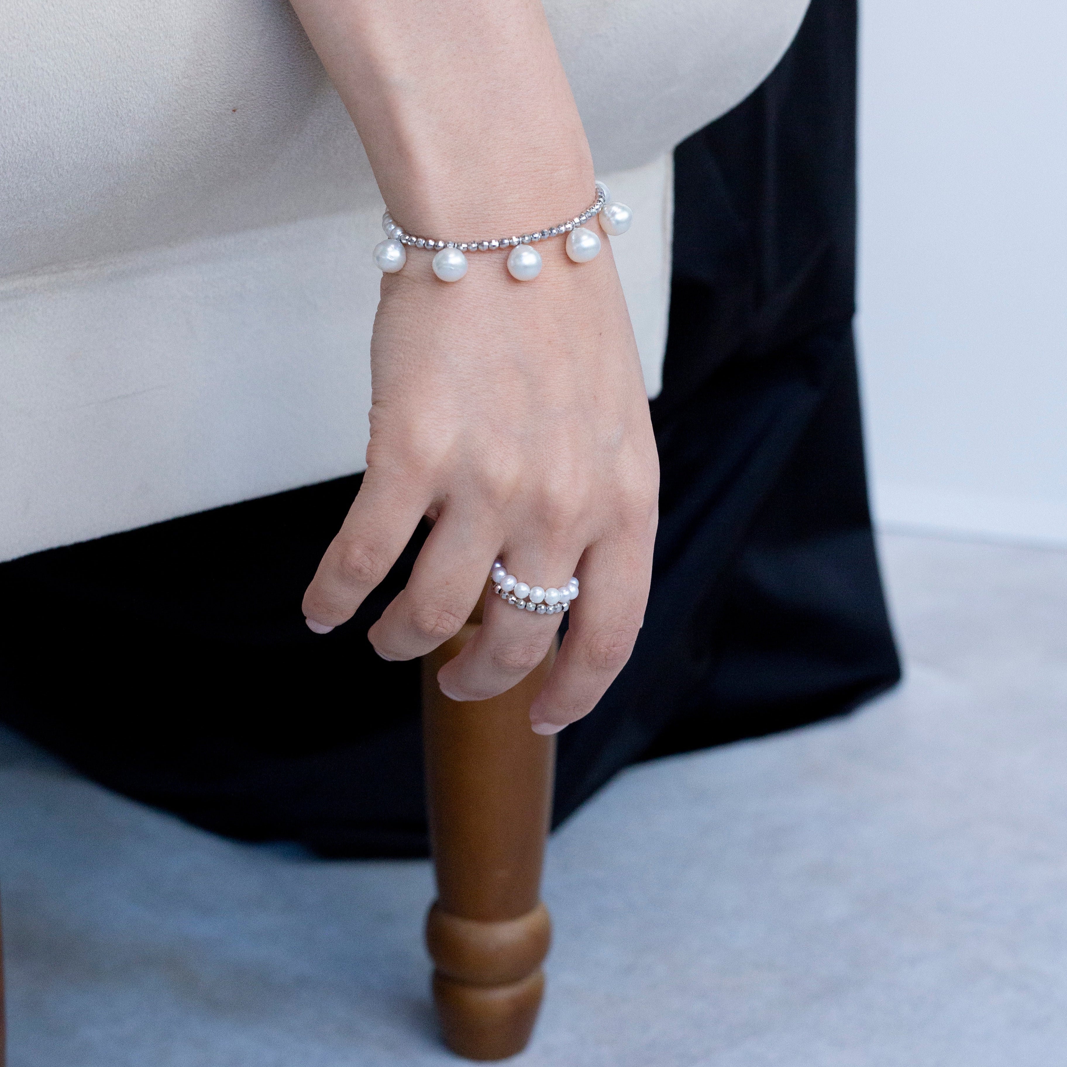 Pearl Dot White Gold Bracelet – Pearlish