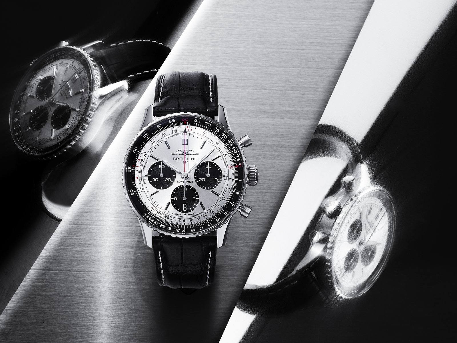 ブライトリングからジラール・ペルゴまで、シルバー文字盤に黒のサブ