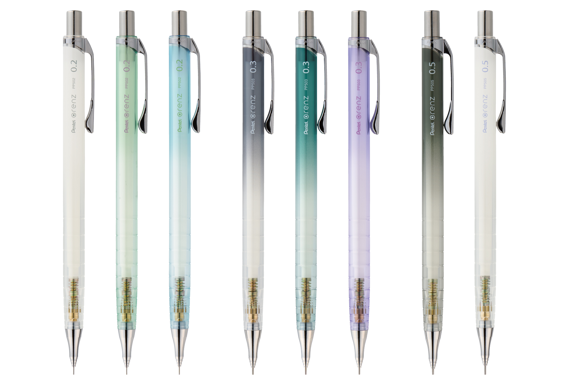 シアーなクリアボディと無機質なマットボディの細芯シャープペン 2024