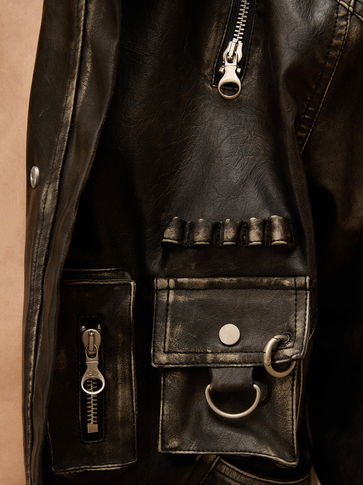 パーソンソウル ヴィンテージ ブラッシュ レザー ジャケット - personsoul