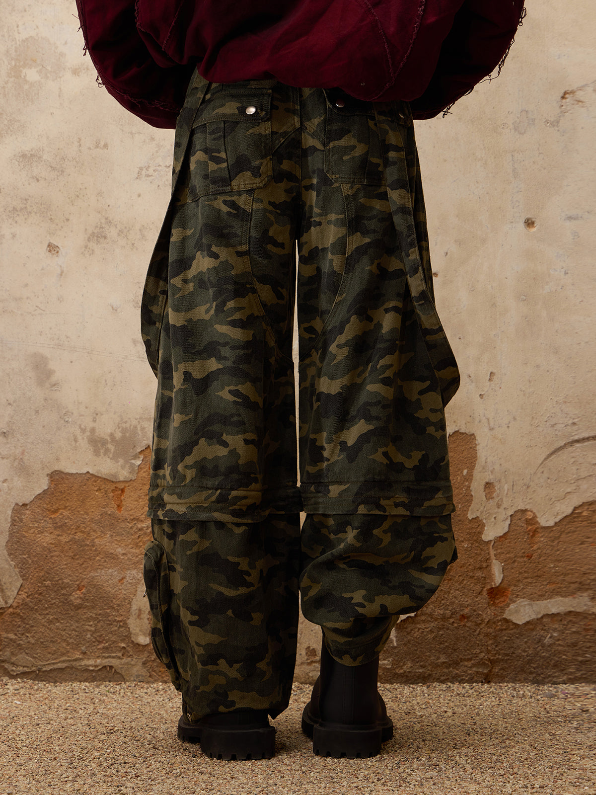Personsoul Camouflage Overalls with Zip-Off Legs - personsoul