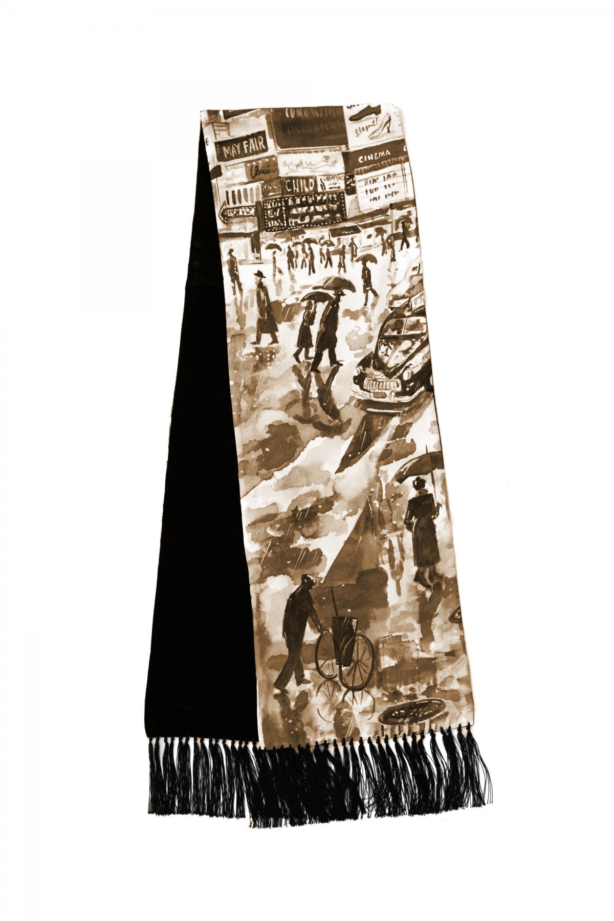 Porter Classic - TIMES SQUARE SILK STOLE - SEPIA – PHAETON