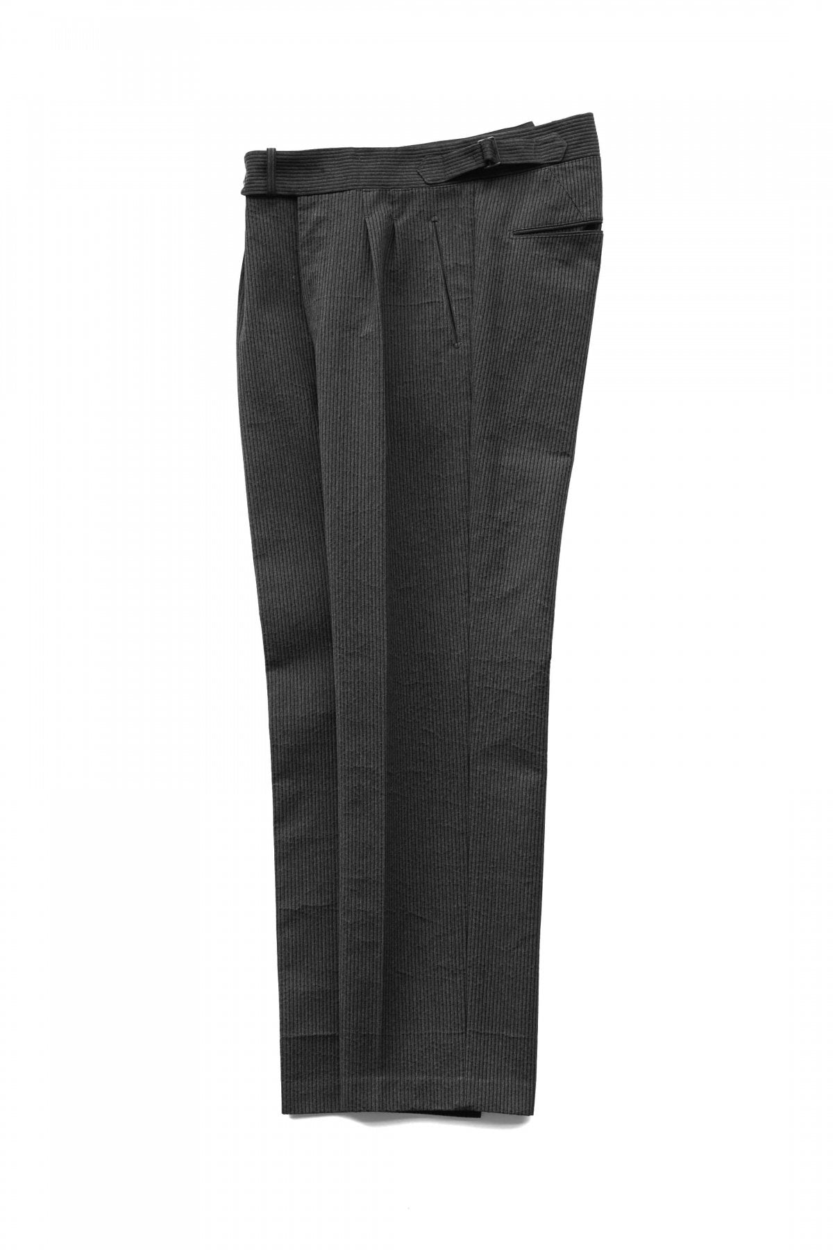OLD JOE - EXCLUSIVE DOUBLE-PLEATED SMARTY TROUSER - GRAPHITE PIQUE