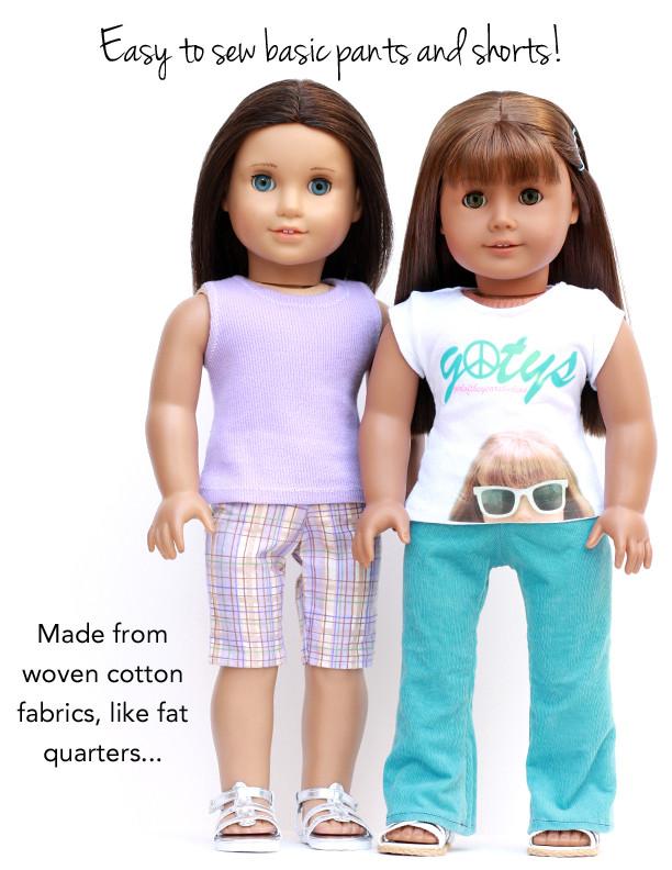 Yoga Pants and Basic Pants / Shorts 18 inch Doll Clothes Pattern