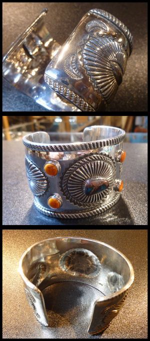 ナバホ Clendon・Pete クレンドンピート スタンプワーク バングル