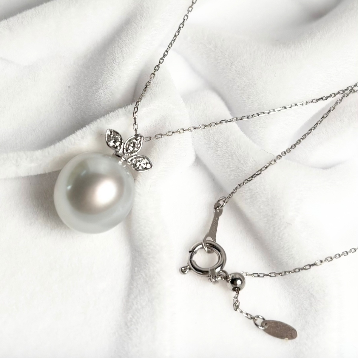 白蝶真珠 パールペンダント 10mm ホワイト ラウンド K18WG