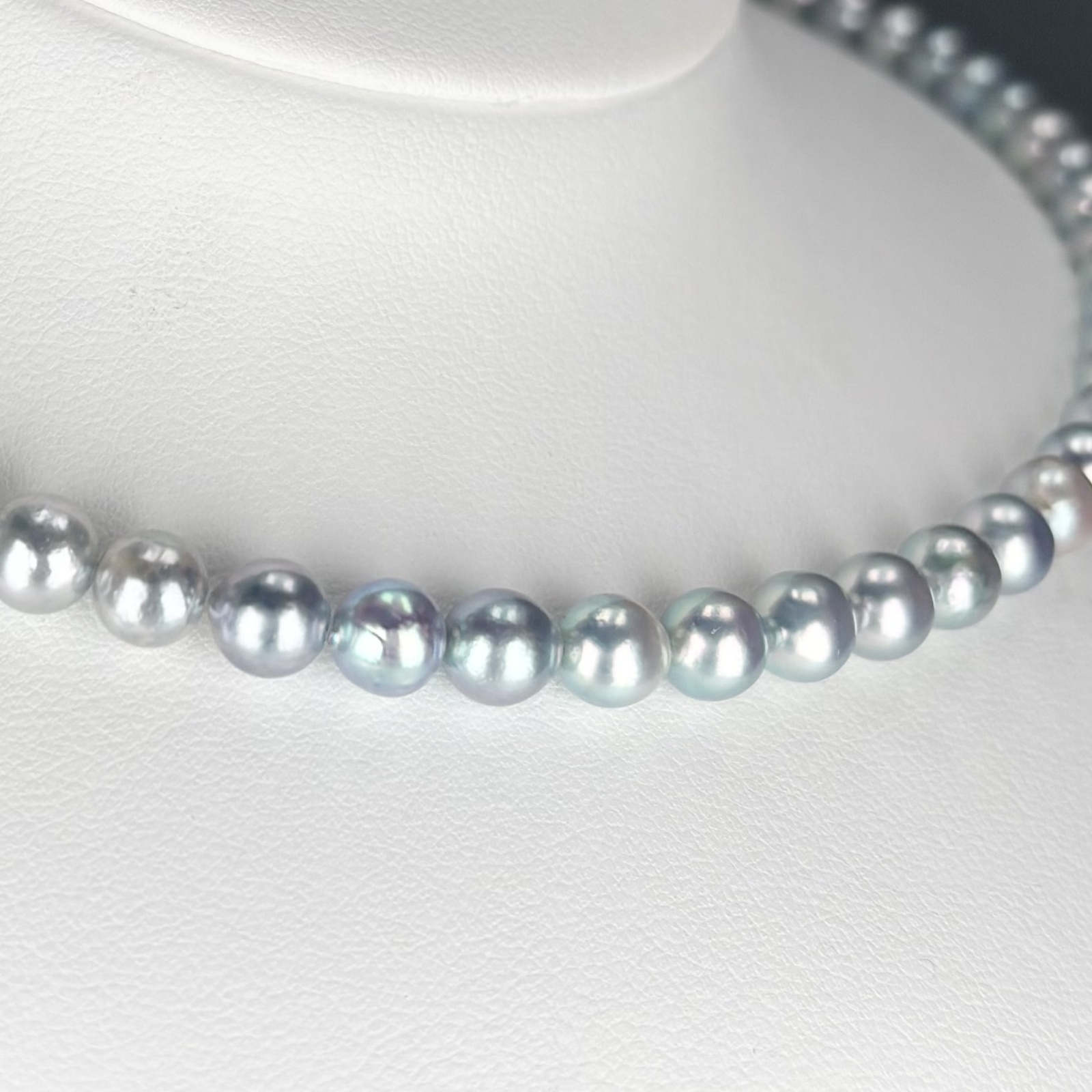 アコヤ真珠 グレーネックレス 6-6.5mmラウンド〜セミラウンド
