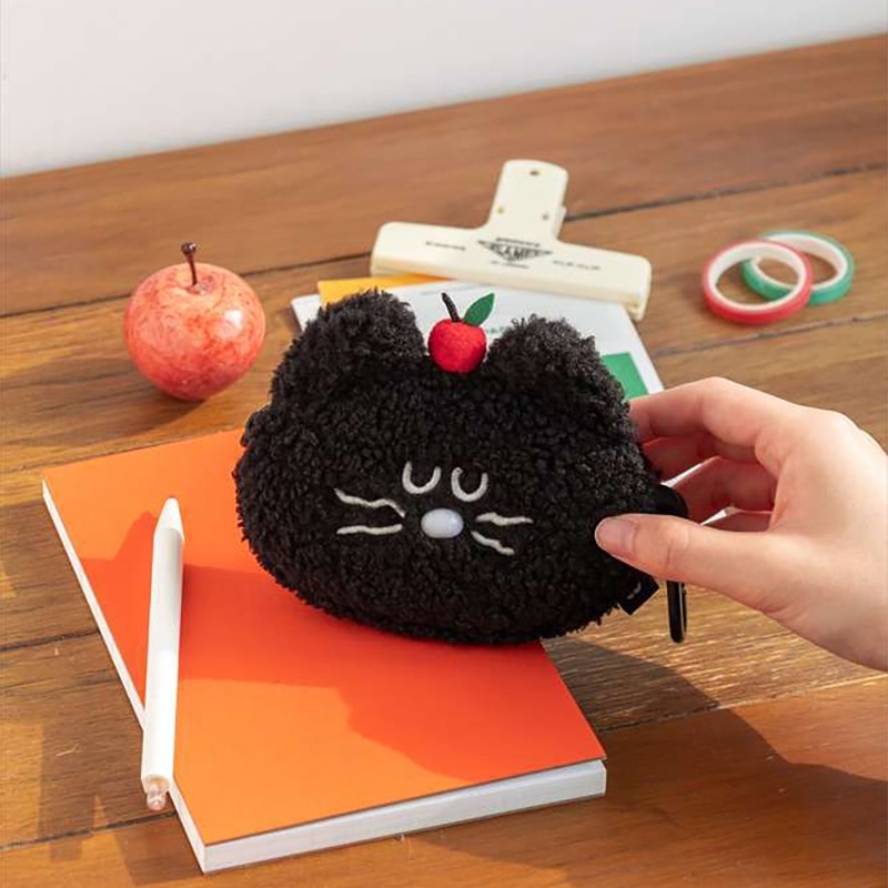 ツインポーチ ハンドメイド もふもふノスタルジア パンダブラック