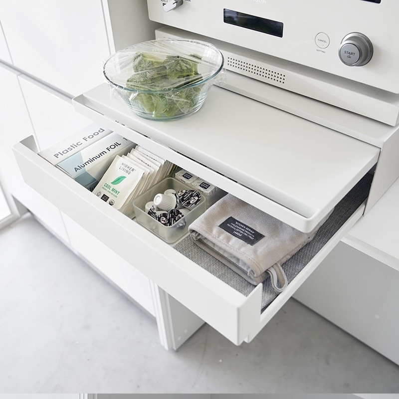 山崎実業 tower タワー 2WAYキッチン家電下引き出し＆スライドテーブル