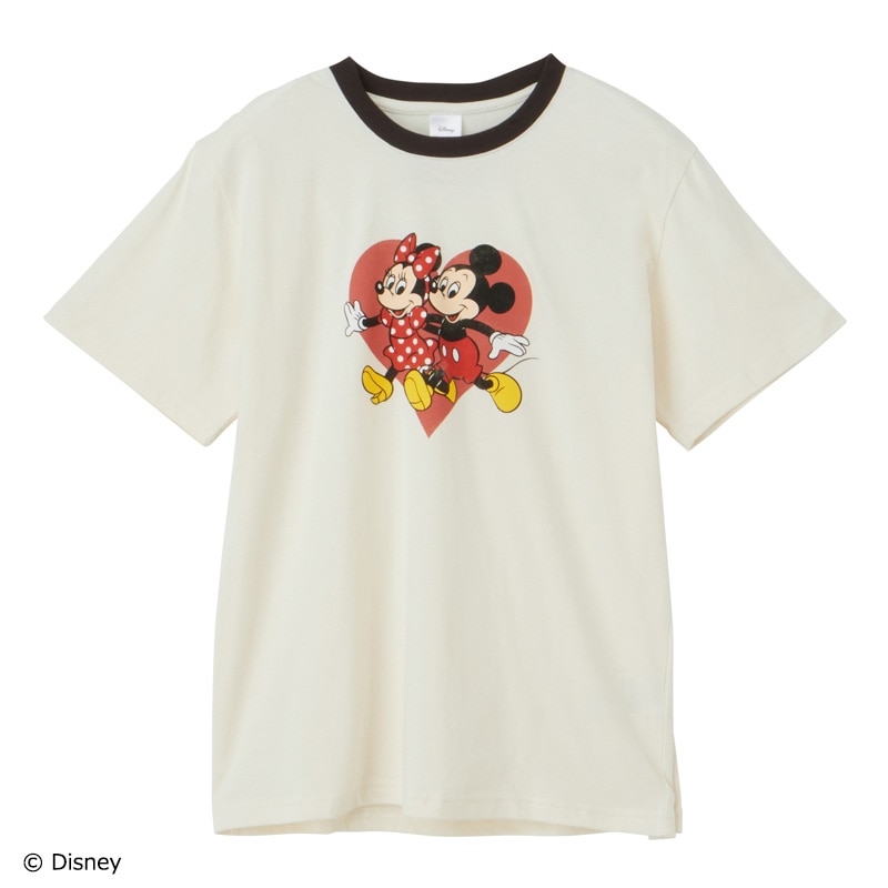 Disney（ディズニー）ミッキー＆ミニー/ Tシャツ(バニラホワイト