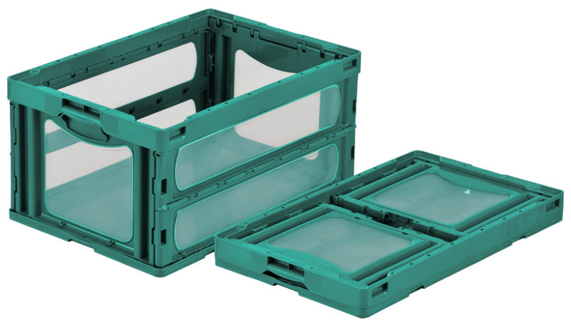 透明窓付き折りたたみコンテナ マドコン O-75B (蓋なし) 三甲株式会社