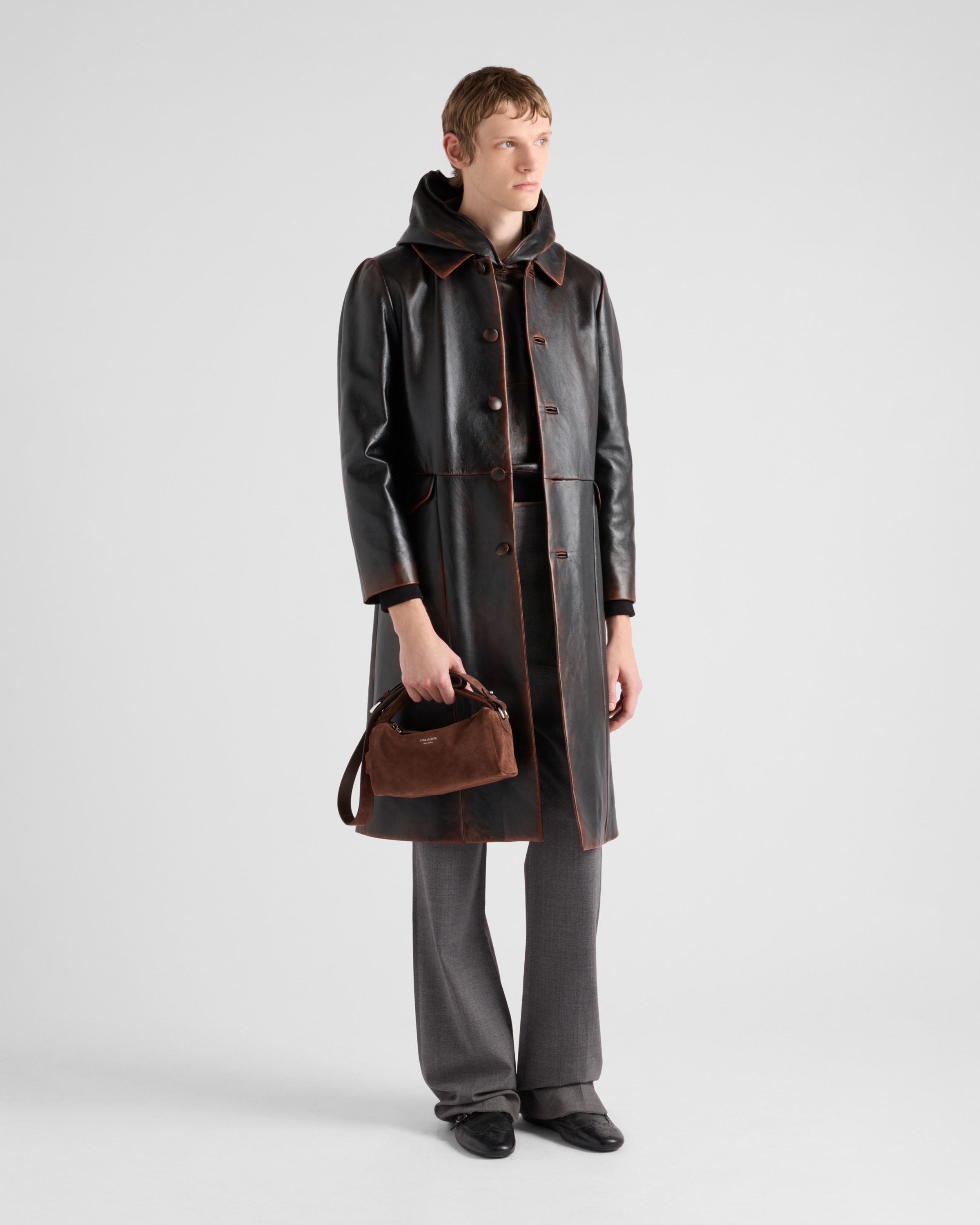 コーヒー スエード ショルダーバッグ | PRADA