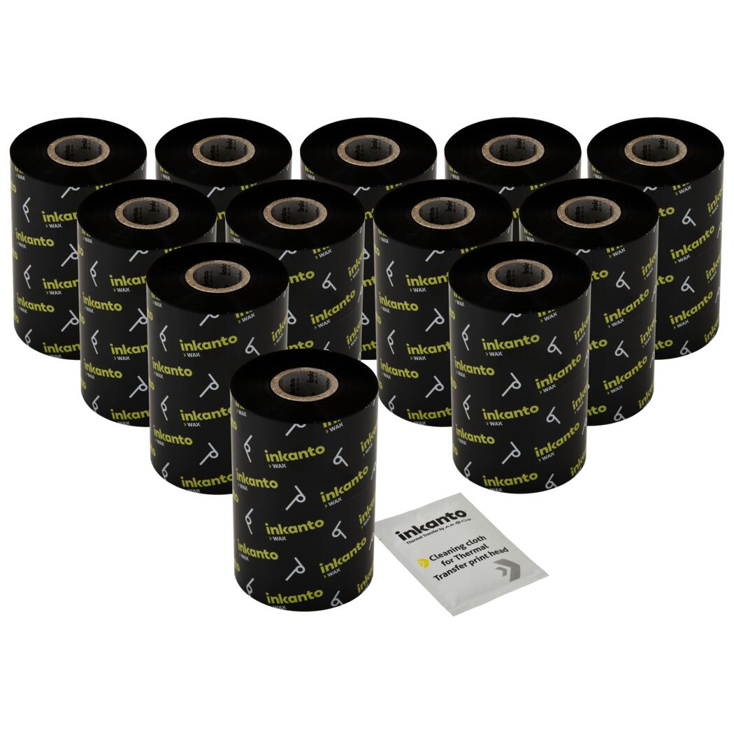 Premium Resin Enhanced Wax Barcode Ribbon, Box of 12 Compatible