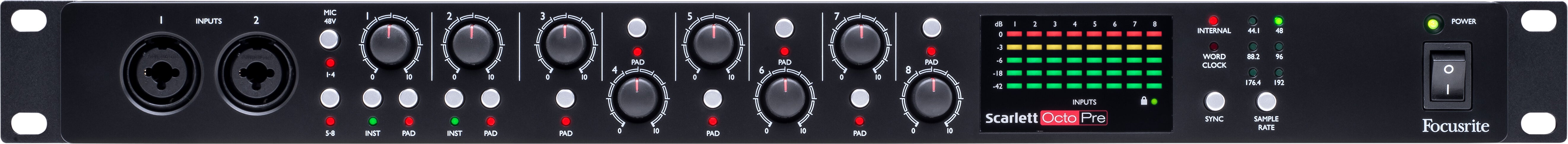 Focusrite Scarlett Octo Pre Eight-Channel Mic Preamp With ADAT
