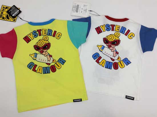 ヒステリックミニ（HYSTERIC MINI） ミニちゃん切り替え半袖Tシャツ