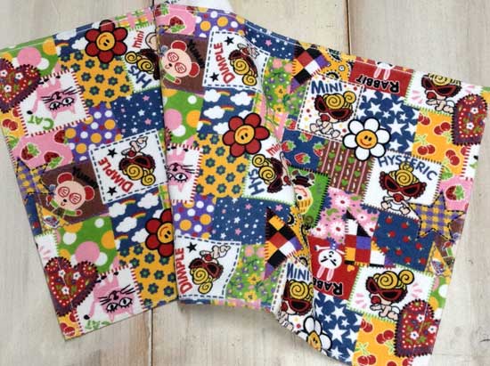 ヒステリックミニ（HYSTERIC MINI） SCRAP PATCHWORK柄パイル地