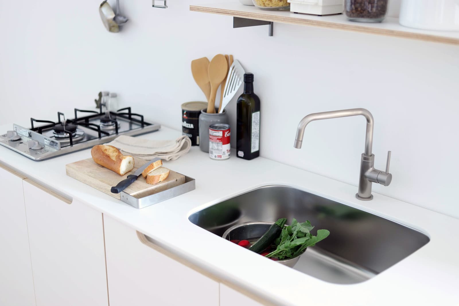 キャビネットキッチン ホワイト W1500 | KB-KC020-01-G183 | キッチン