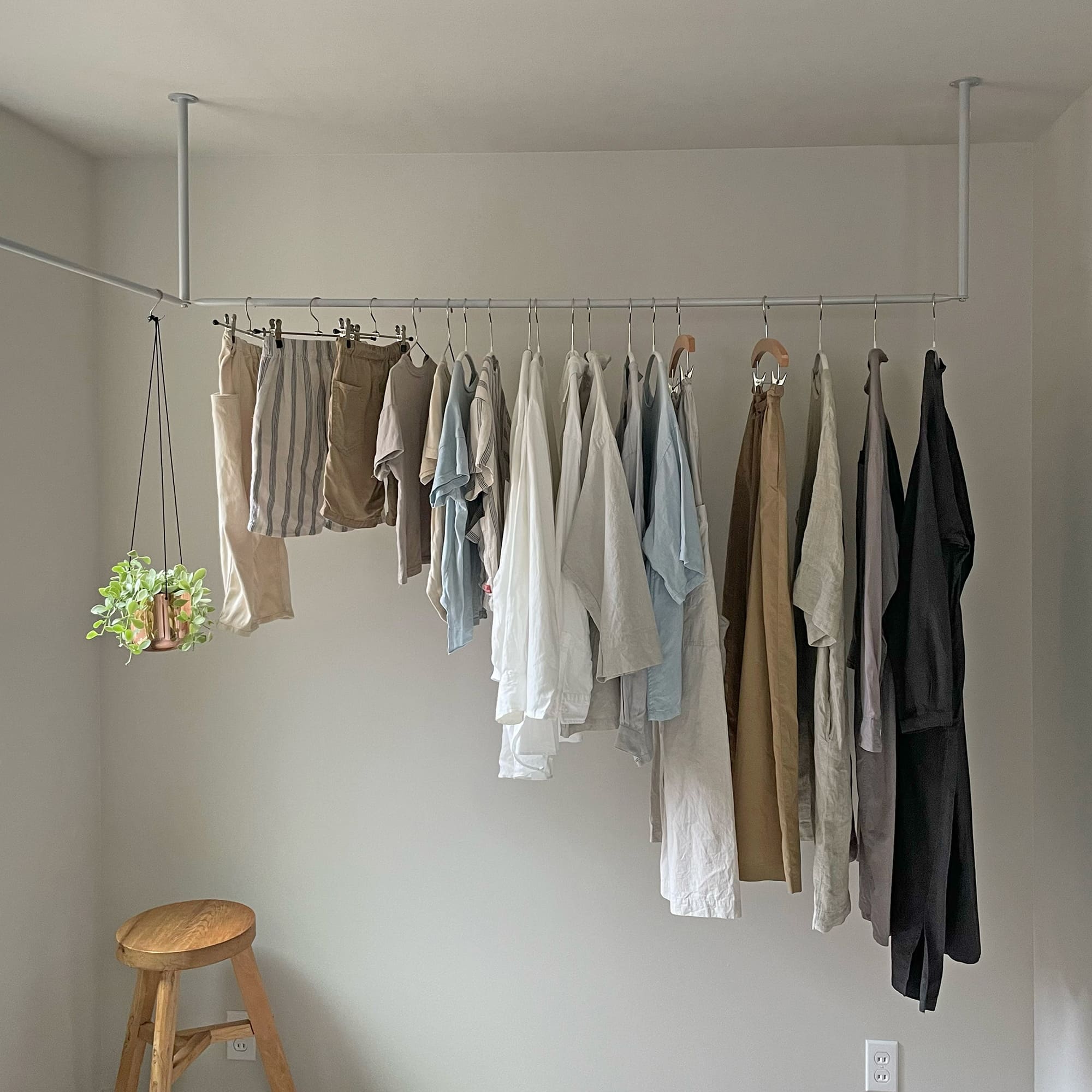 ランドリーハンガーパイプ コの字型セット H500 ライトグレー | PS