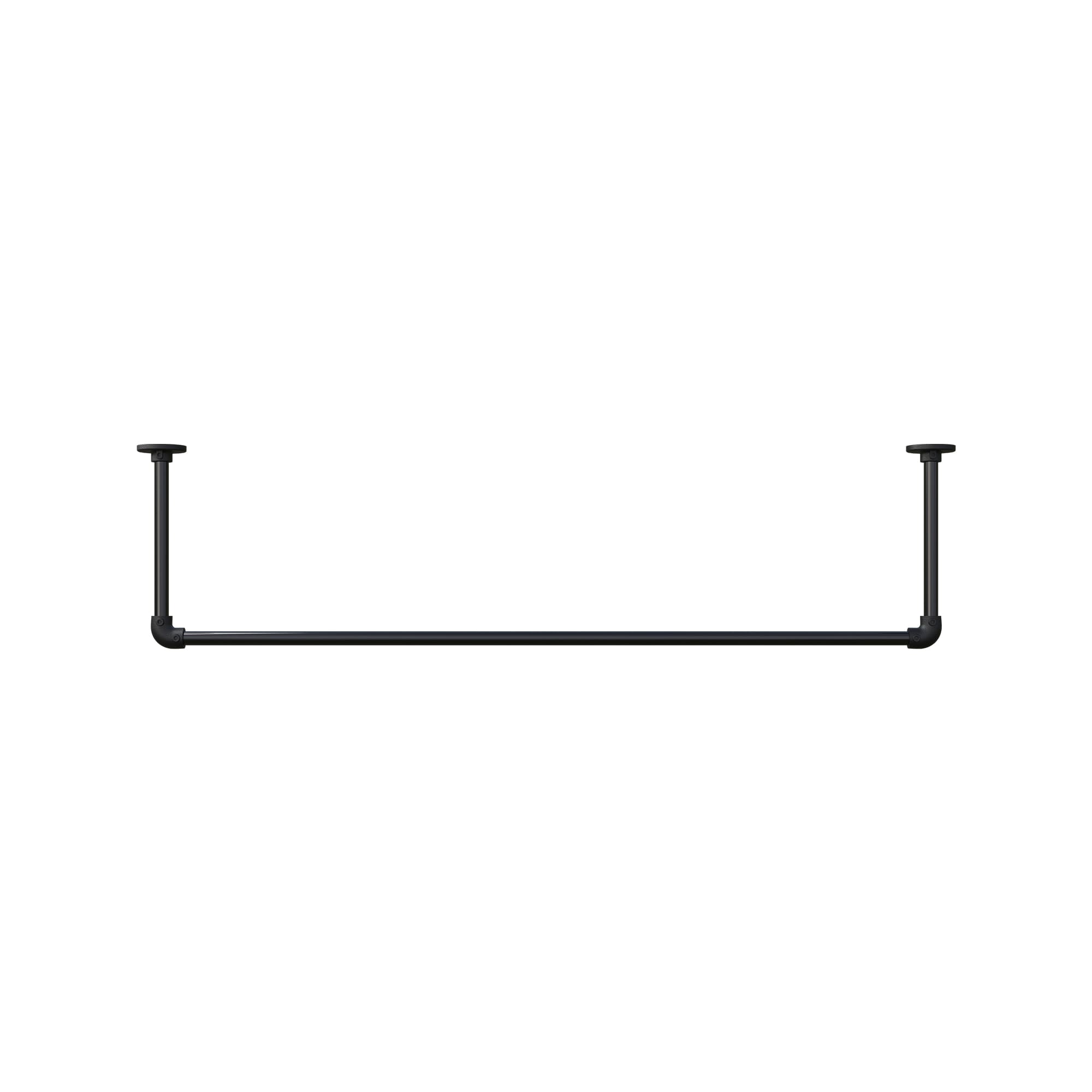 アイアンハンガーパイプ コの字型-天井吊セット H300 ブラック | PS