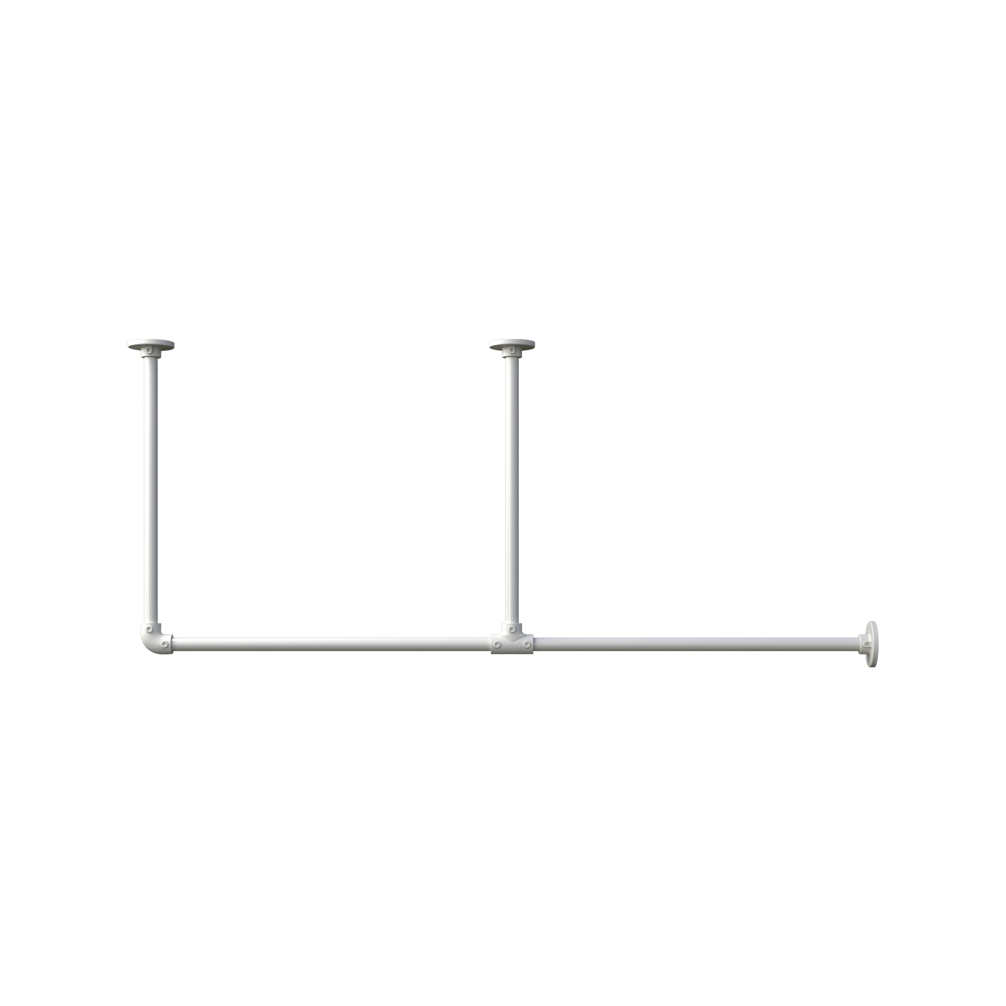 アイアンハンガーパイプ F型-天井吊セット H500 ホワイト | PS-HB008