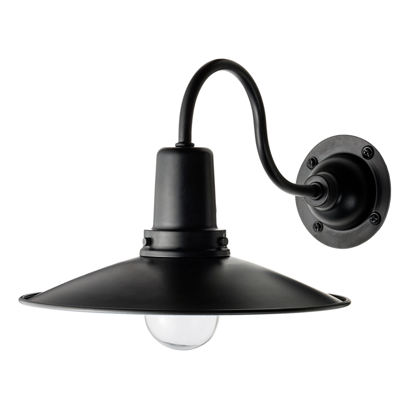 レトロブラケットライト 水平アーム 乳白×ブラック | LT-BR003-06-G141