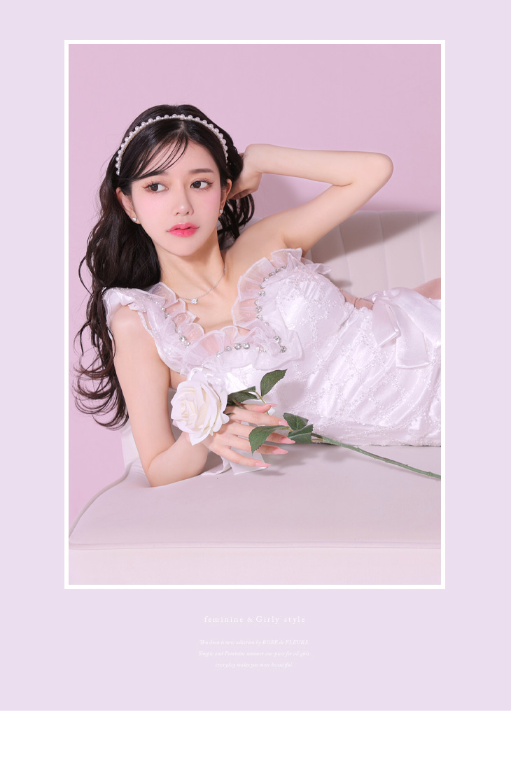 XS～Lサイズあり】ジュエリー×リボンタイトミニキャバドレス(fm2160)