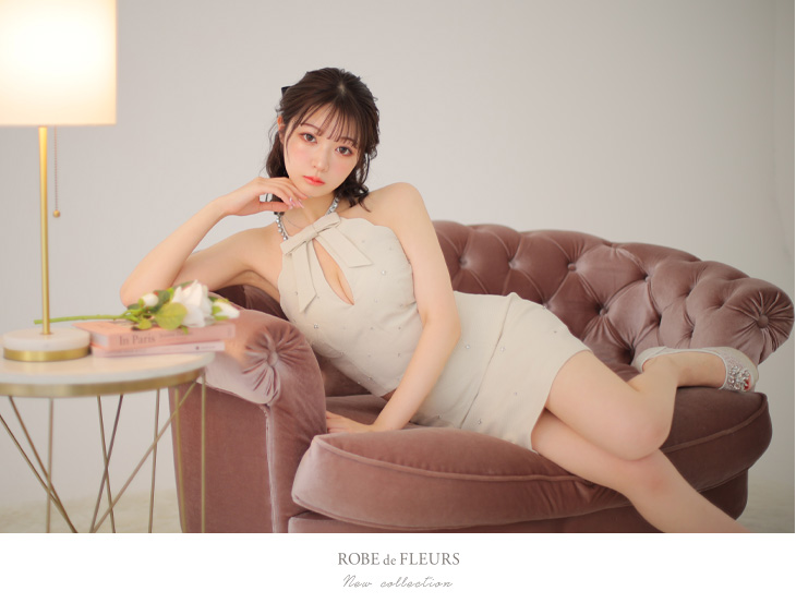 XSサイズあり】ビジューネックリボン×アメスリセットアップキャバ