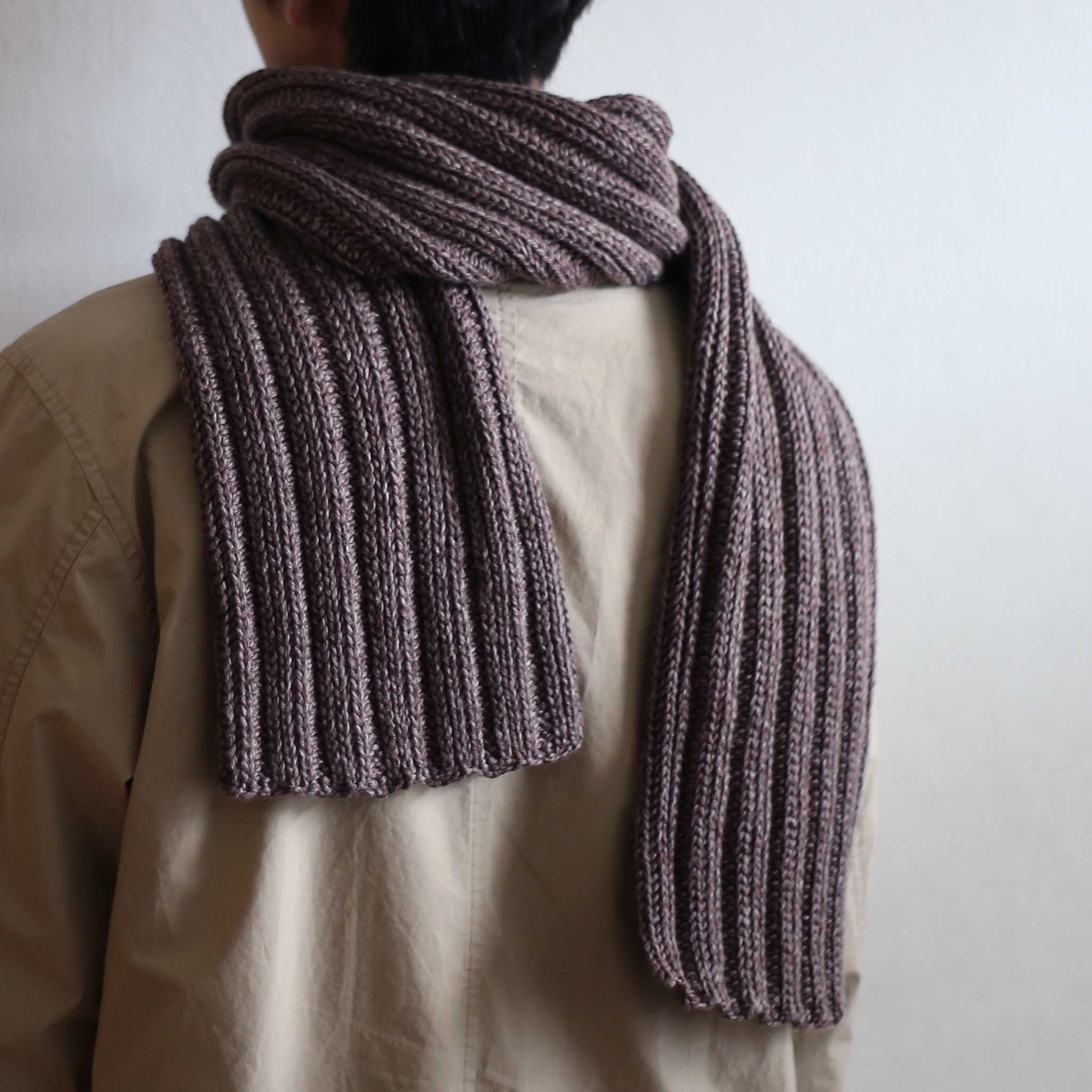 リブ編みマフラー ベルト ogawataichi かぎ針編み「リブマフラー」編み