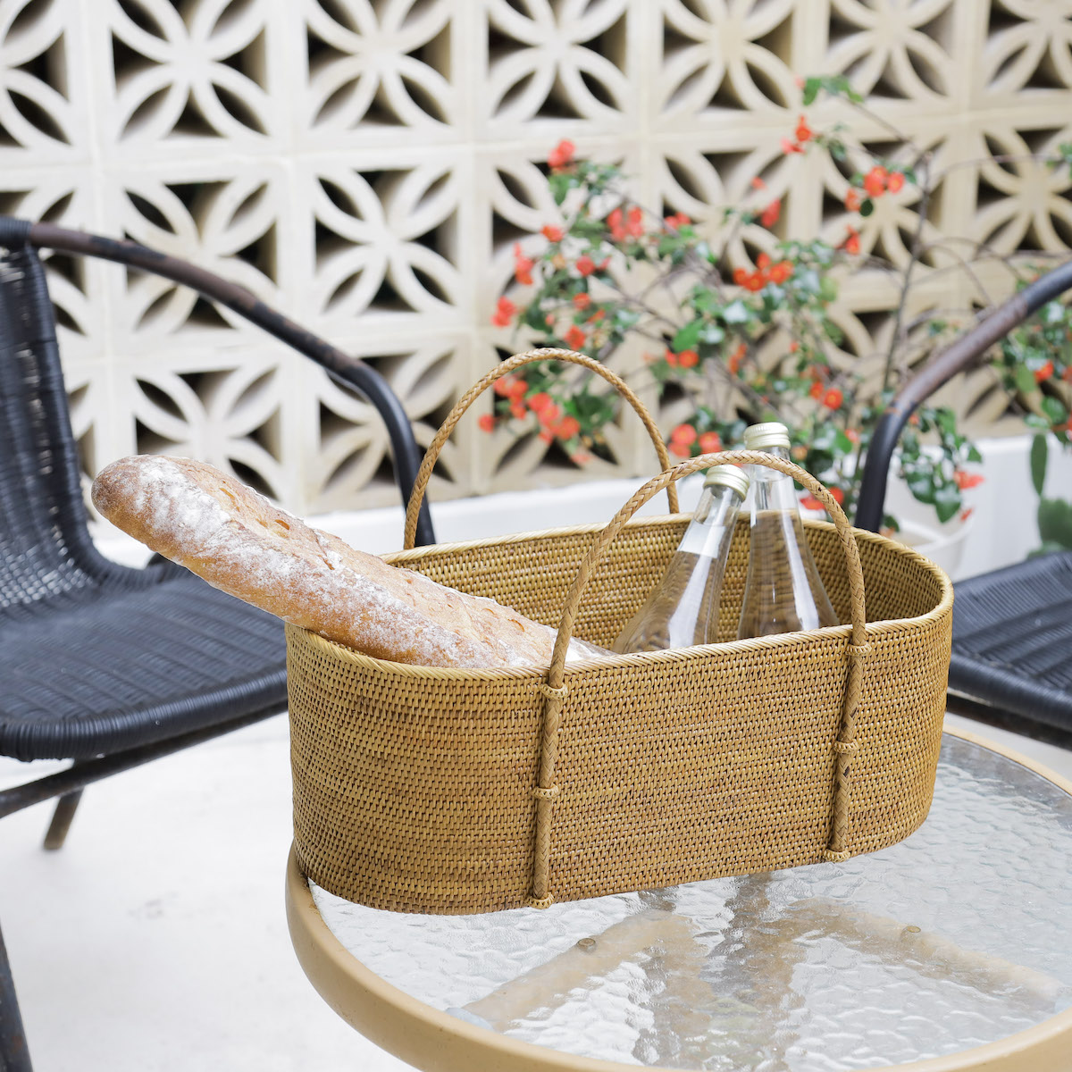 野菜籠持手付きMサイズ (OVL255) Rosily(ロージリー) バリ島 アタかご