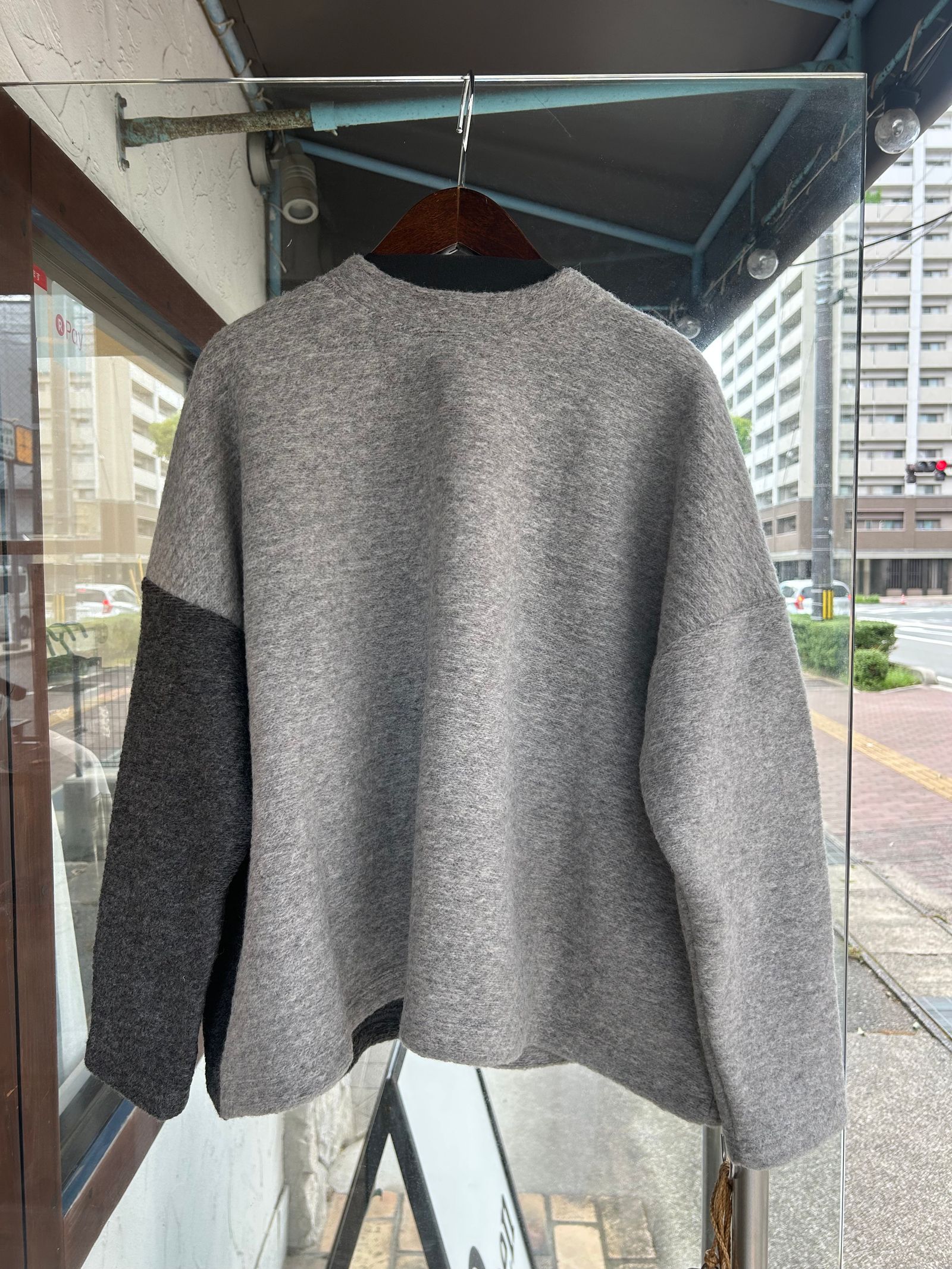 2025 ENFOLD バイカラー カーディガン ブラック グレー ENFOLD