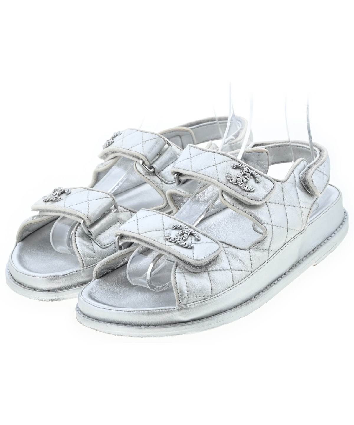 CHANEL（シャネル）サンダル シルバー サイズ:EU38(24.5cm位