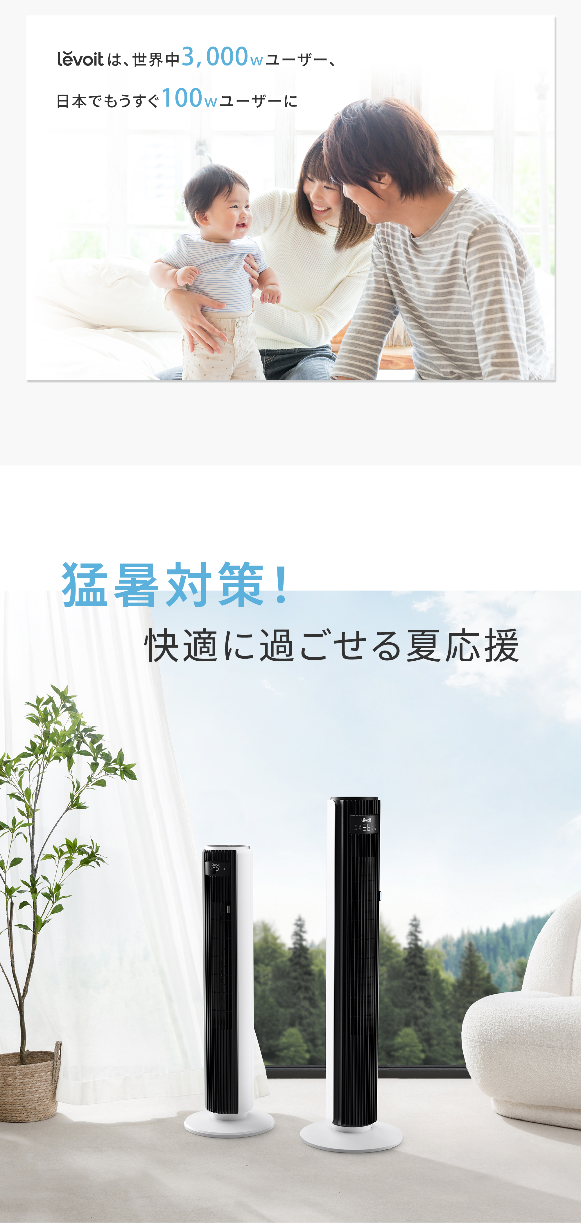 楽天市場】Levoit 扇風機 DCモーター 静音性抜群 12段階風量 90°左右首