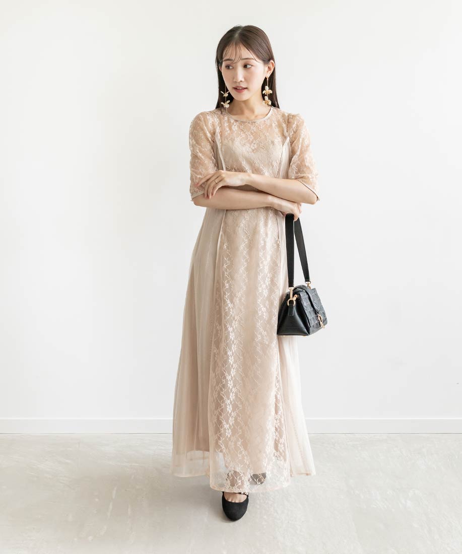 SALE】総レース切り替えパイピングワンピースRANDA公式サイト