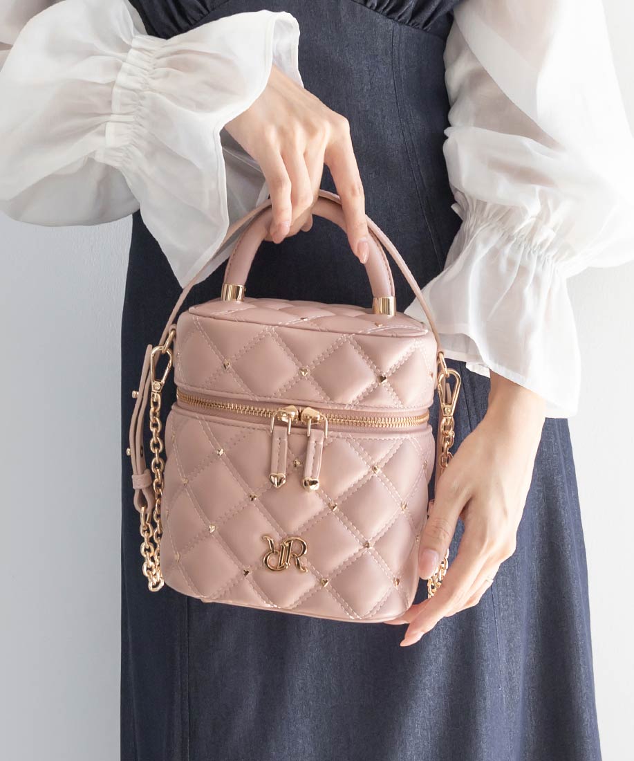 SALE】【HEART COLLECTION】ハートスタッズ2WAYキルティングバニティ