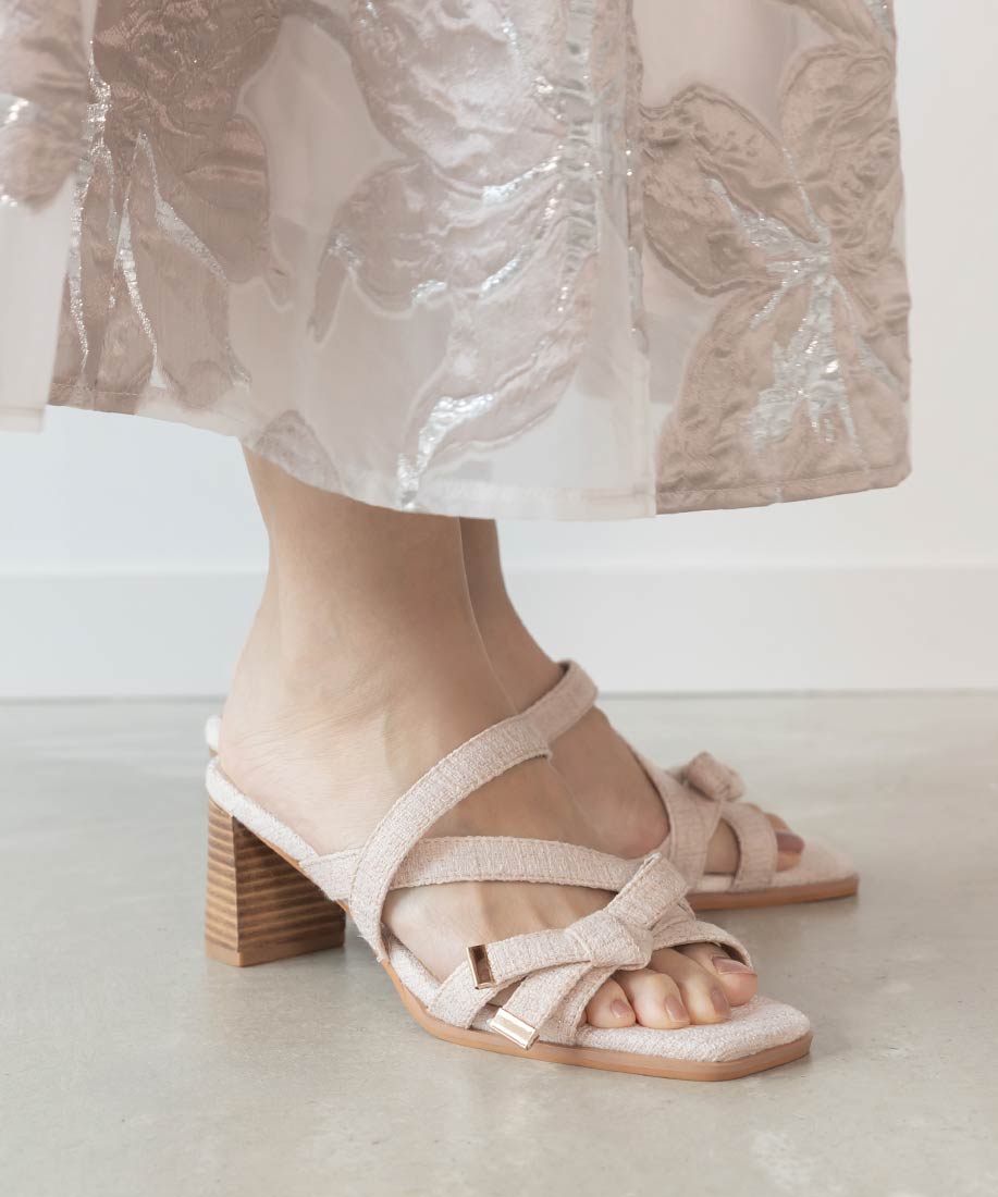 アシンメトリーリボンミュールサンダルRANDA公式サイト