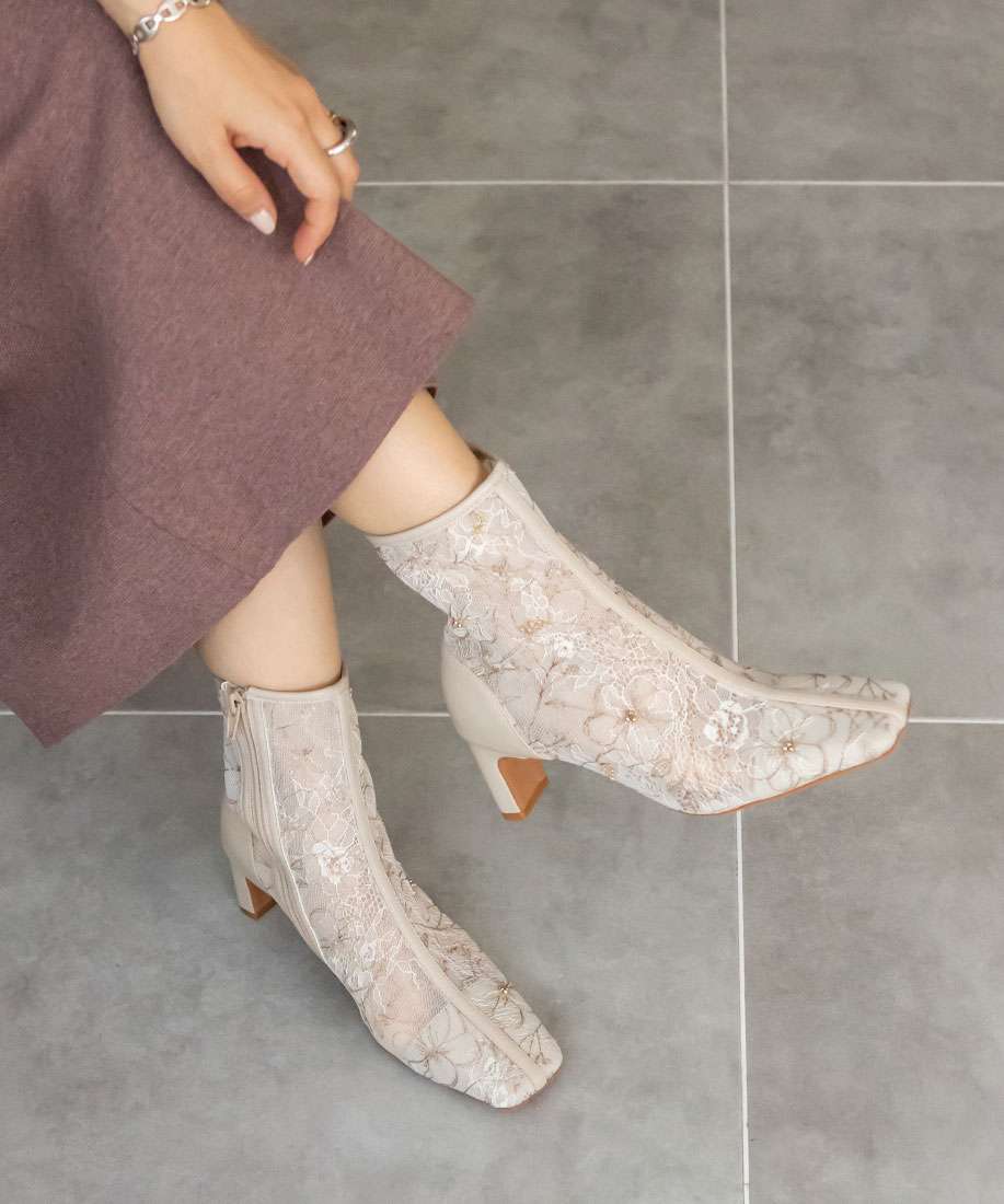 SALE】フラワー刺繍ショートブーツRANDA公式サイト