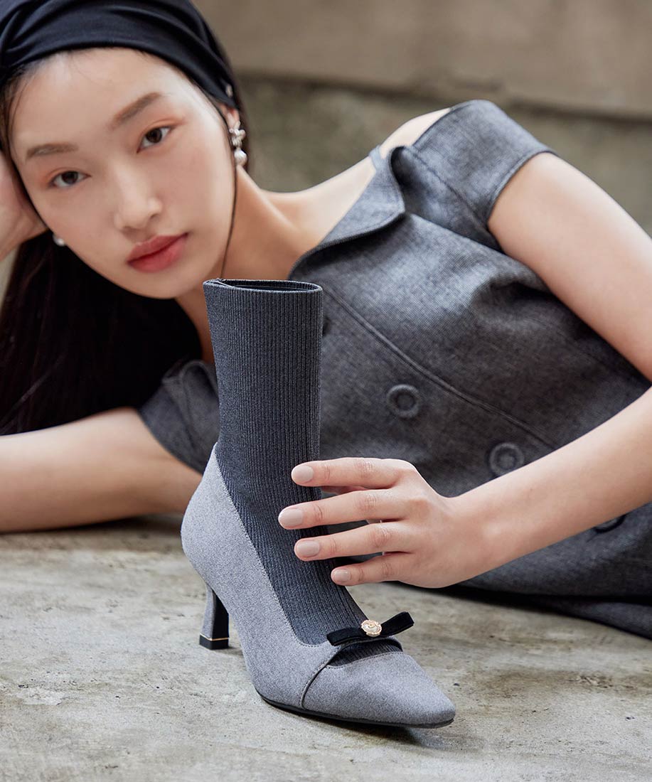 SALE】パールリボンニットドッキングブーツRANDA公式サイト