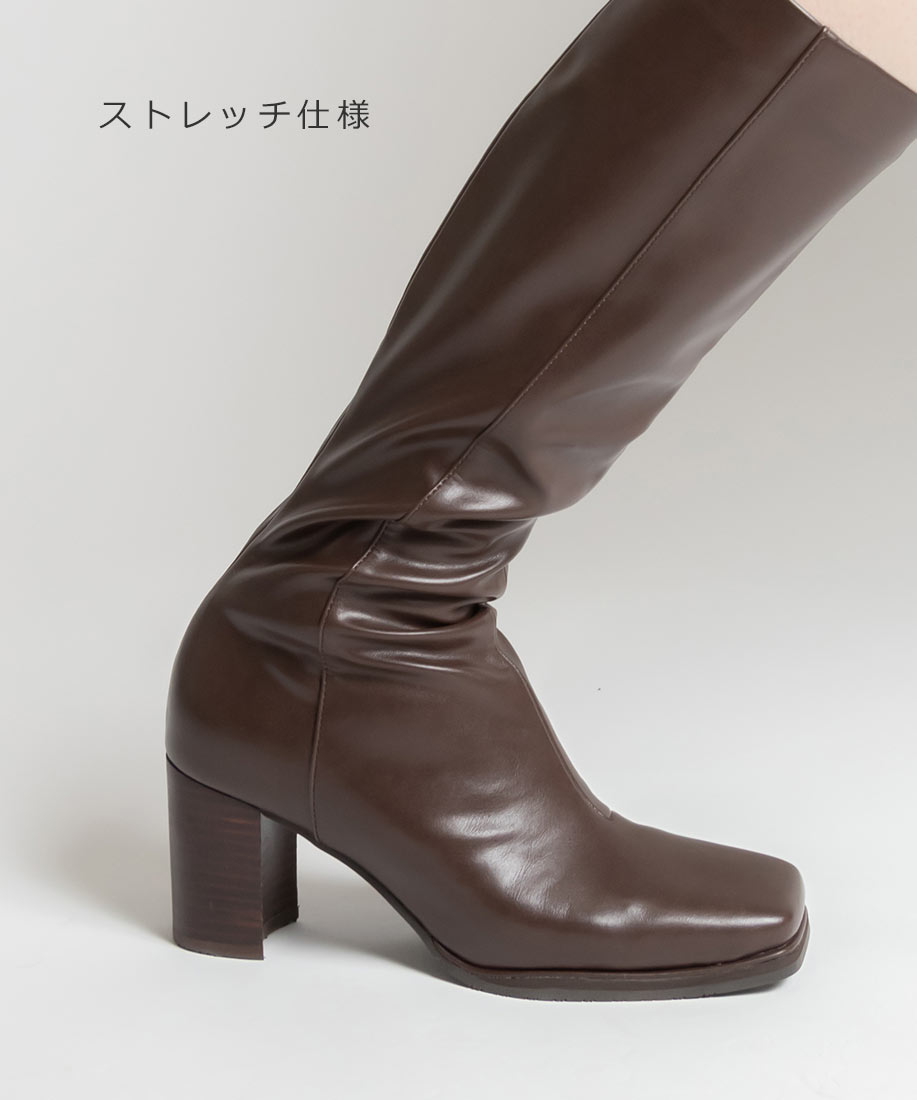 SALE】晴雨兼用 ストレッチ スクエアトゥロングブーツRANDA公式サイト