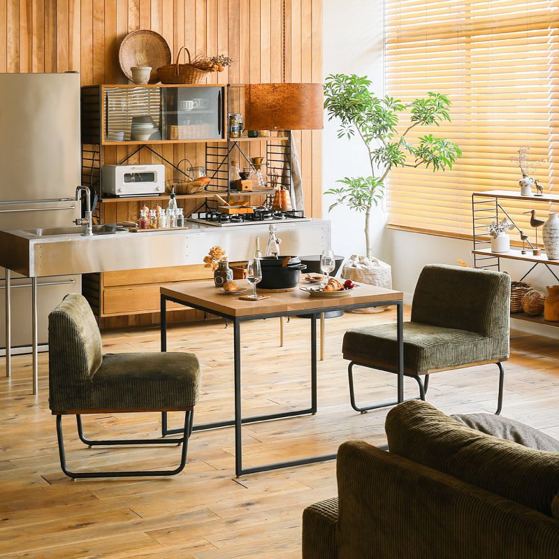 80ダイニング3点セット WIRY／BR ｜家具・インテリア通販 Re:CENO(リセノ)