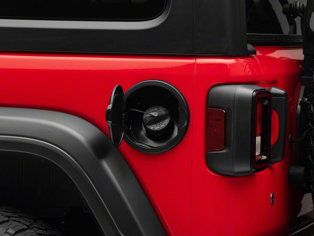 RedRock Fuel Filler Door Cover; Matte Black (18-25 Jeep Wrangler